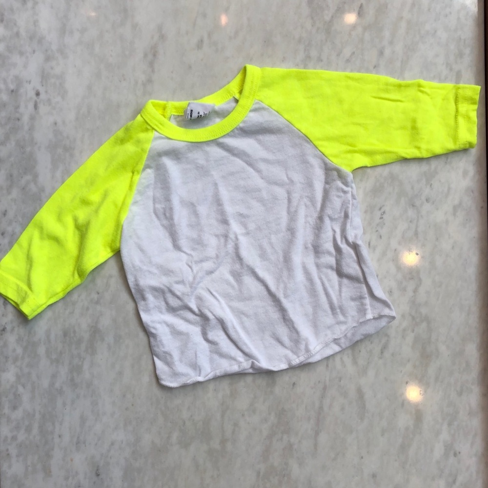 American Apparel Baseball Tee In Neon Yellow
